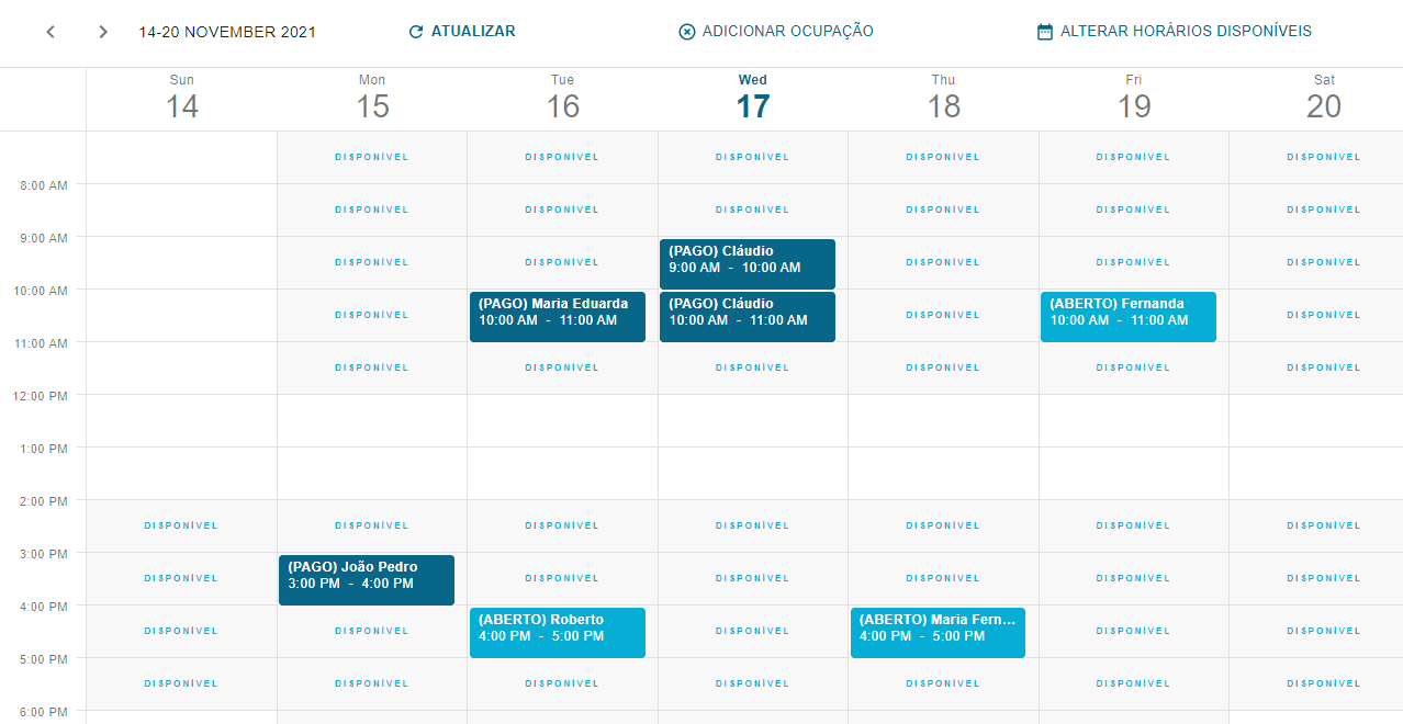 Agenda do Reservei Online